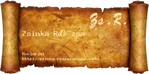 Zsinka Rózsa névjegykártya