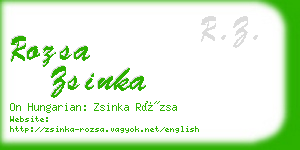 rozsa zsinka business card